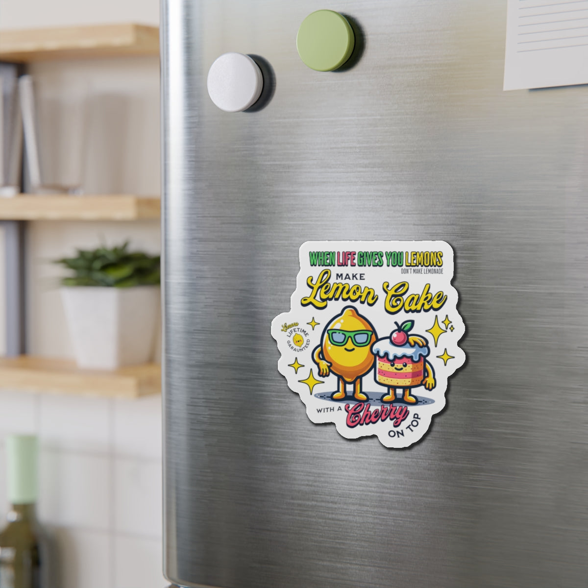 Make Lemon Cake, Die-Cut Magnets