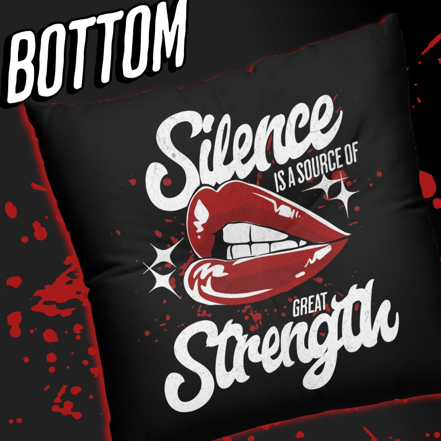 Silence Is Strength, Square Tufted Floor Pillow