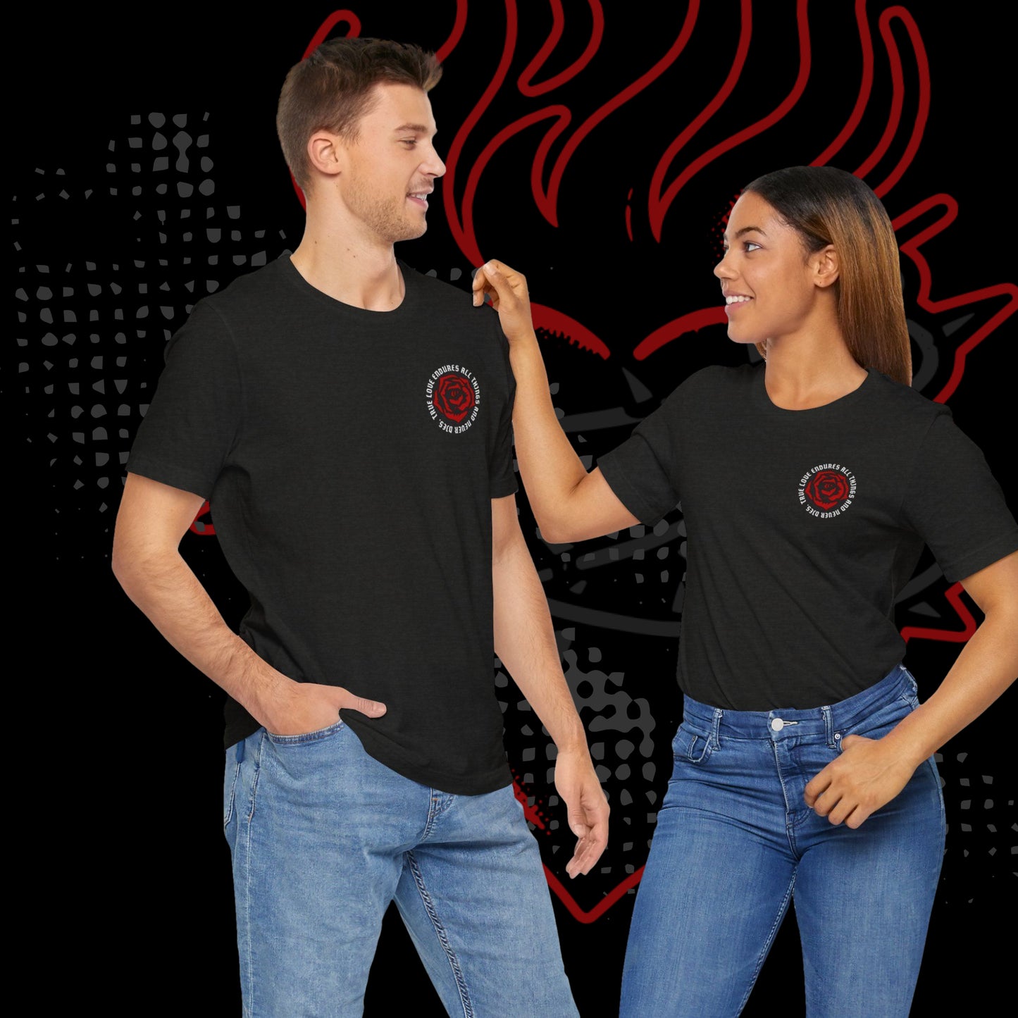 π True Love Never Dies, Unisex Jersey Short Sleeve Tee