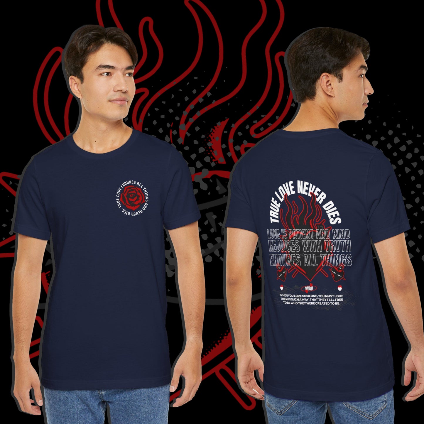 π True Love Never Dies, Unisex Jersey Short Sleeve Tee