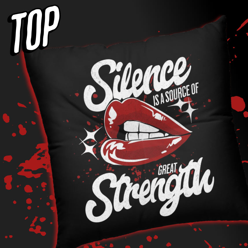 Silence Is Strength, Square Tufted Floor Pillow
