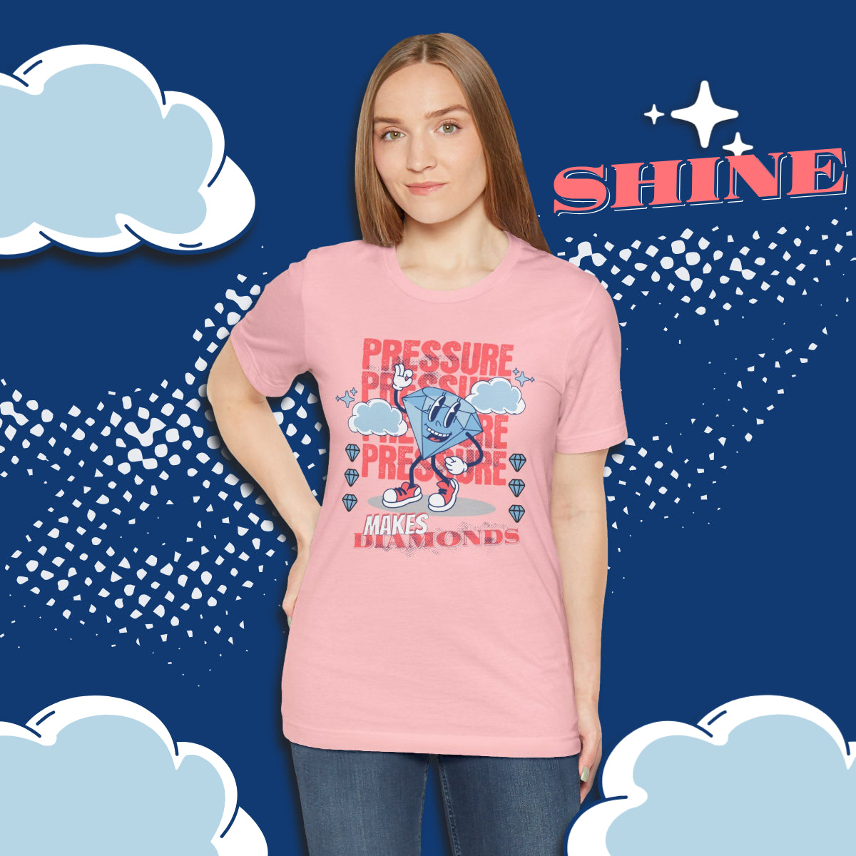 Pressure Makes Diamonds(Light), Unisex Jersey Short Sleeve Tee