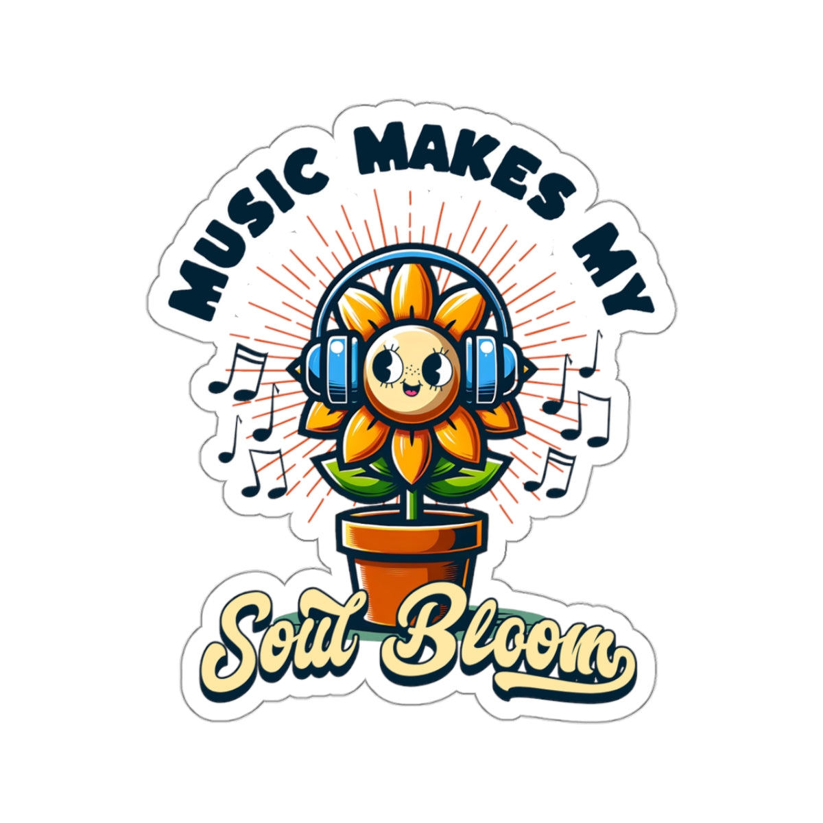 Music Makes My Soul Bloom, Kiss-Cut Stickers