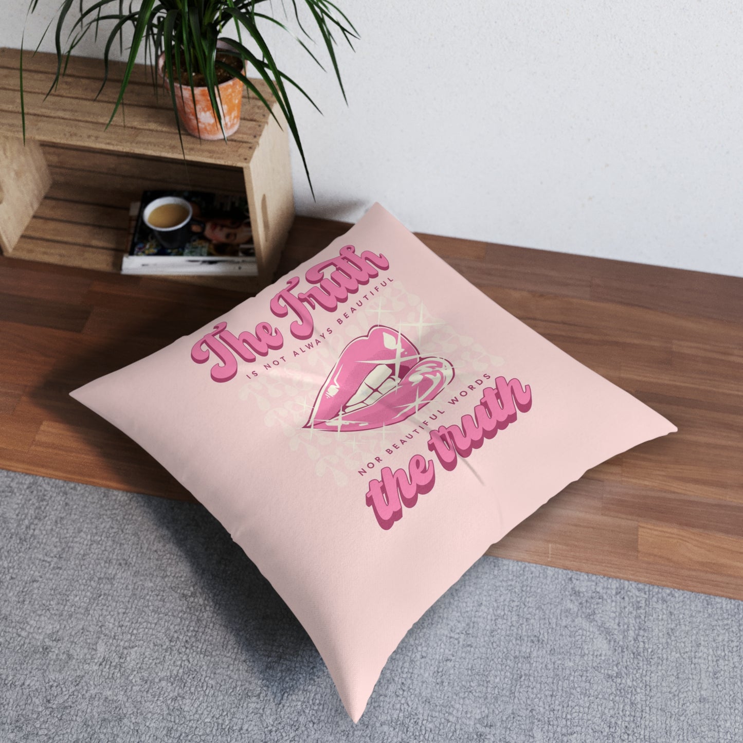 The Beautiful Truth, Square Tufted Floor Pillow